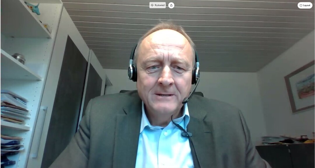 Pr�sident Joachim Rukwied in der Videokonferenz des Vorstandstreffens des Landesbauernverbandes (LBV) in Baden-W�rttemberg am 18. Dezember 2020.