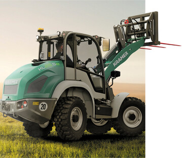 Der neue allradgelenkte e-Radlader KL25.5e hat eine 96 Volt Lithium-Ionen-Batterie.