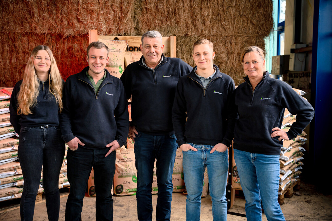 Die ganze Familie macht mit (v. l.): Paula, Aaron, Uwe, Lennart und Anja Sa�mannshausen.