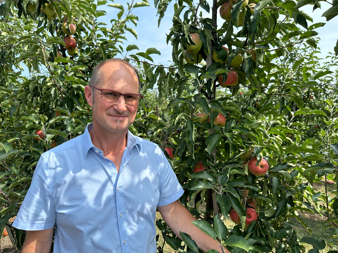 Erntepressekonferenz des Landesbauernverbandes 2024: Landwirtschaftsmeister Andreas Beck aus Eberdingen.