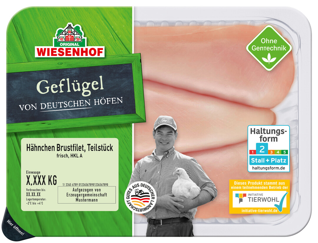 Wiesenhof nutzt als erste Fleischmarke das Herkunftskennzeichen „Gutes aus Deutscher Landwirtschaft“.