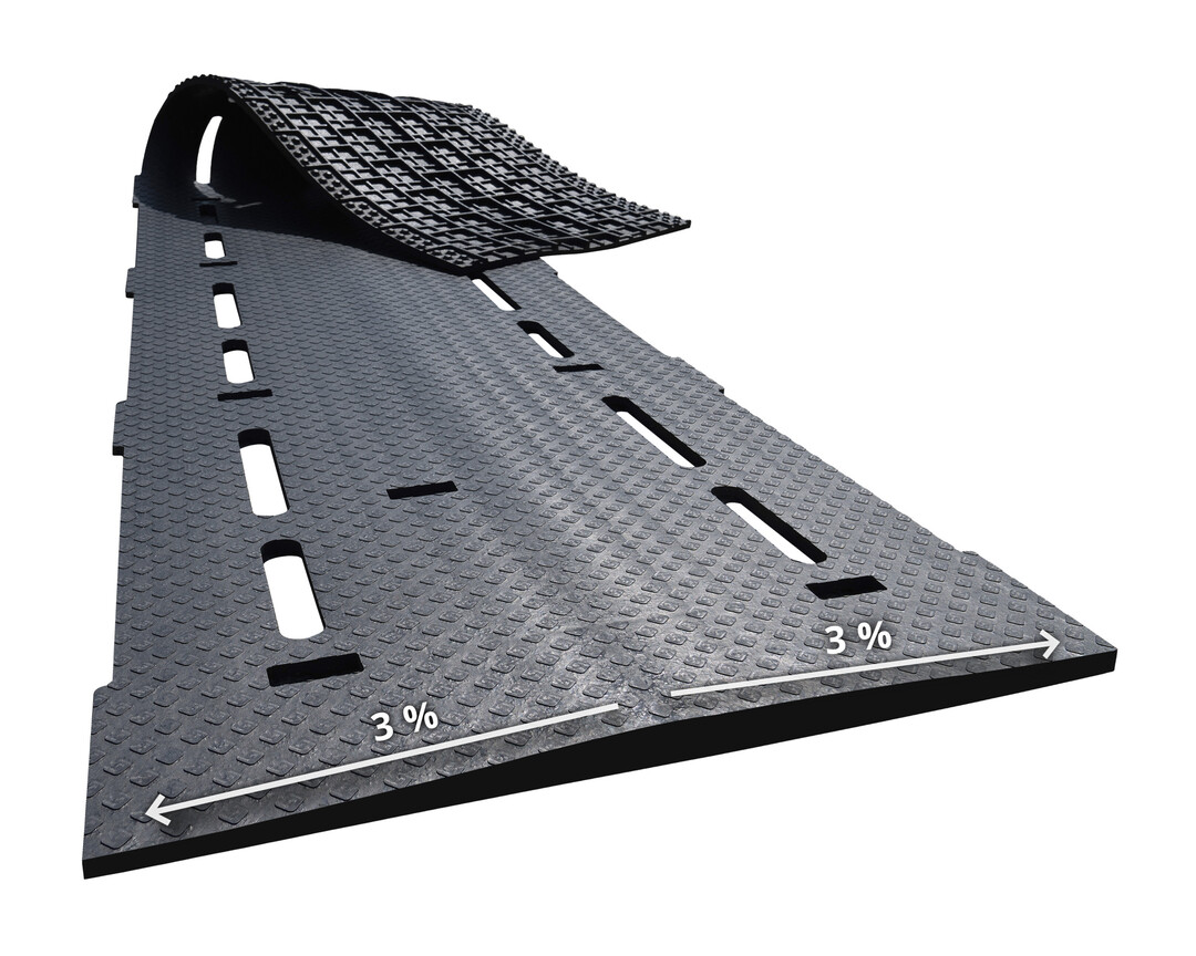 Die espaFLEX-Matte des Herstellers Kraiburg hebt sich von den bestehenden Produkten am Markt durch ein spezielles Wellenprofil mit einer dreiprozentigen Gef�llestruktur quer zur Laufrichtung ab.Durch das Gef�lle flie�t Urin z�gig durch die Schlitze ab und hinterl�sst somit eine schnell abtrocknende Lauffl�che. Die verbesserte Trockenheit der Lauffl�chen sorgt f�r trockenere Klauen mit entsprechend positiven Effekten auf die Klauengesundheit.