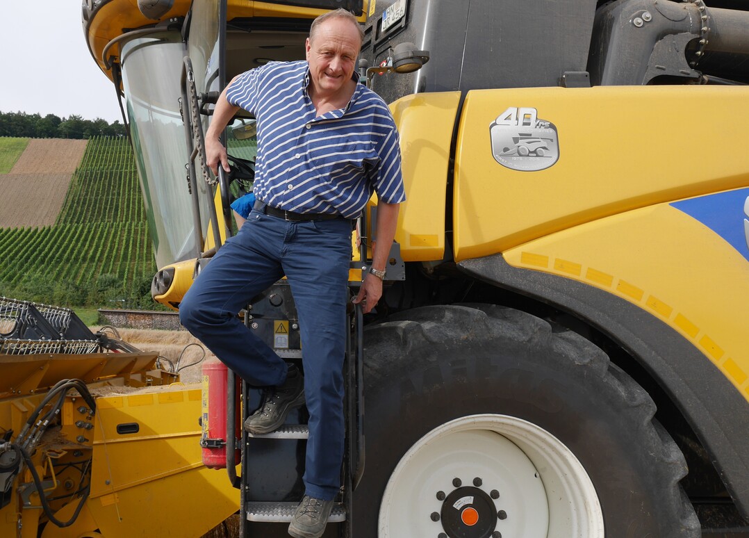 Der als LBV-Pr�sident mit 91 Prozent best�tigte Joachim Rukwied auf seinem Betrieb nahe Heilbronn