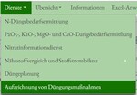 Unter dieser Schaltfläche lassen sich Düngemaßnahmen online aufzeichnen, um der Dokumentationspflicht gemäß DüV nachzukommen.