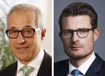 BayWa-Vorstand Roland Schuler (l.) und sein designierter Nachfolger Marcus P�llinger.