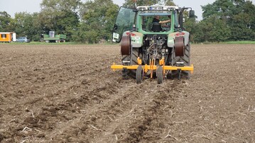 Die Schl�uche f�r den Versuch mit der Tropfenbew�sserung werden verlegt.