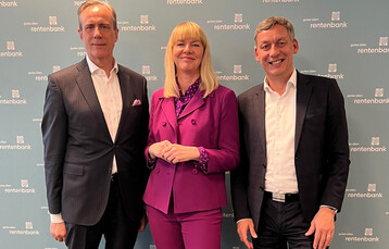 Bilanzpressekonferenz: Zufrieden mit dem Fördergeschäft 2022 zeigten sich die Vorstandsmitglieder der Landwirtschaftlichen Rentenbank (v.l.) Dietmar Ilg, Nikola Steinbock (Sprecherin) und Dr. Marc Kaninke.