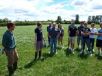 Begutachtung der Beweidungsversuche mit den Beratern auf den Flächen der Bridge Farm