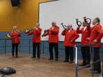 Musikalischer Auftakt zum Kreisbauerntag - die Reiterliche Jagdhornbläsergruppe Donzdorf.