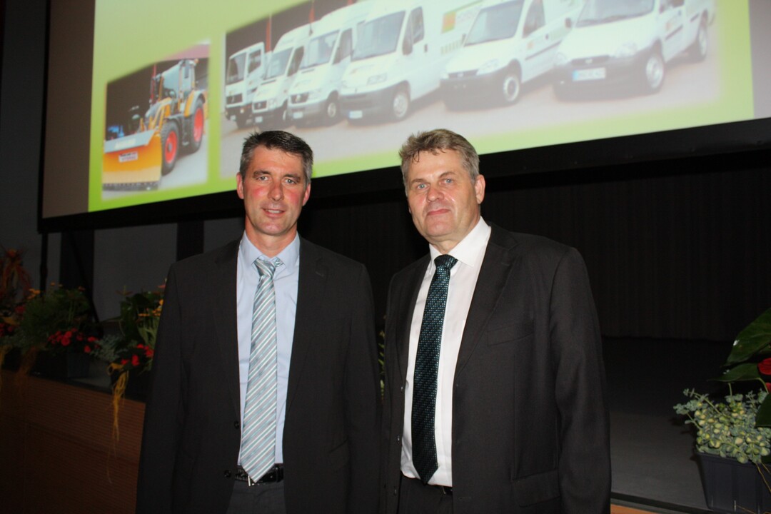 Der neugewählte Aufsichtsratsvorsitzende der BAG Hohenlohe, Volker Baumann aus Goggenbach (l.), zusammen mit dem Vorstandsvorsitzenden Ulrich Kühnle aus Bühlerzimmern.