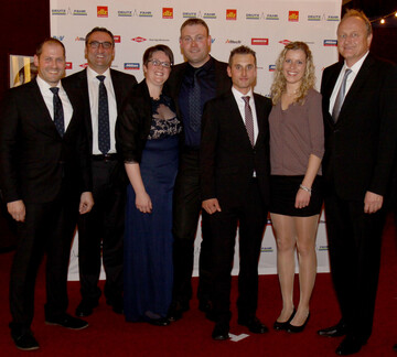 v. l. Georg-Otto Fuchs und Hansj�rg Schlumberger von Deutz-Fahr, Katja und Alexander Keller, Matthias Heckenberger mit Freundin Veronika Hecht und DBV-Pr�sident Joachim Rukwied