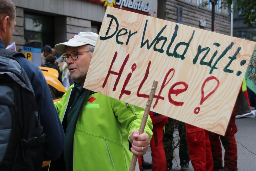 Demonstrant für den Wald