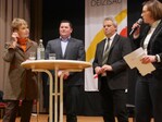 Dialog statt Monolog auf dem Podium und mit dem Publikum – Das beherzigen die Teilnehmer am Kreisbauerntag in Deizisau am Samstag, 27. Januar 2018. Im Bild (v. l.) Staatssekretärin Friedlinde Gurr-Hirsch, Kreisvorsitzende Tobias Briem, Siegfried Nägele und Moderatorin Ariane Amstutz.