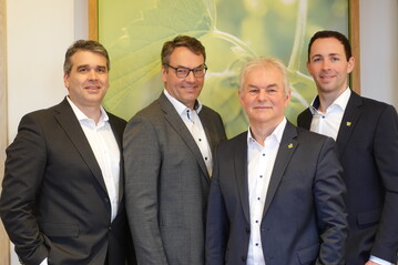 Mit dem Generationswechsel bei der HVG wird der Vorstand erweitert (v. l.):&nbsp;Carlos Ruiz, Dr. Erich Lehmair, Dr. Johann Pichlmaier und Dr. Johannes Stampfl.&nbsp;