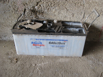 Die Batterie nach der Explosion.