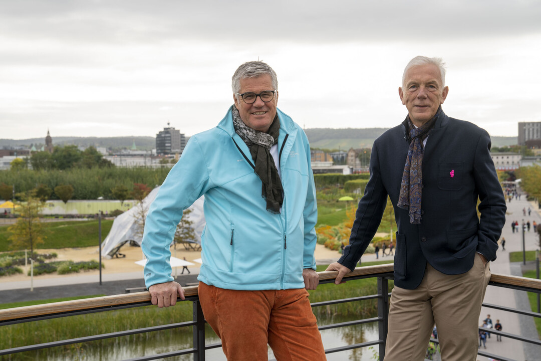 Hanspeter Faas, Gesch�ftsf�hrer BUGA Heilbronn 2019 GmbH, und Harry Mergel, Oberb�rgermeister Heilbronn  