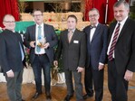 Kurz vor Beginn des Kreisbauerntages in Mühlacker-Enzberg (von links): Bürgermeister Winfried Abicht, Minister Peter Hauk, Kreisvorsitzender Ulrich Hauser, Erster Landesbeamter Wolfgang Herz und FDP-Fraktionschef Dr. Hans-Ulrich Rülke.