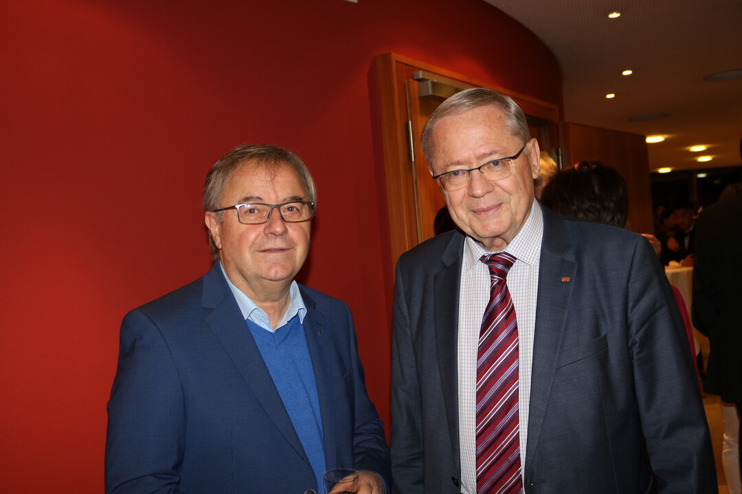 Ulrich M�ller, fr�herer Landtagsabgeordneter und Umweltminister Baden-W�rttembergs (r.) mit Gerhard Geiger, ehemaliger LBV-Referent und LBV-U-Chef.