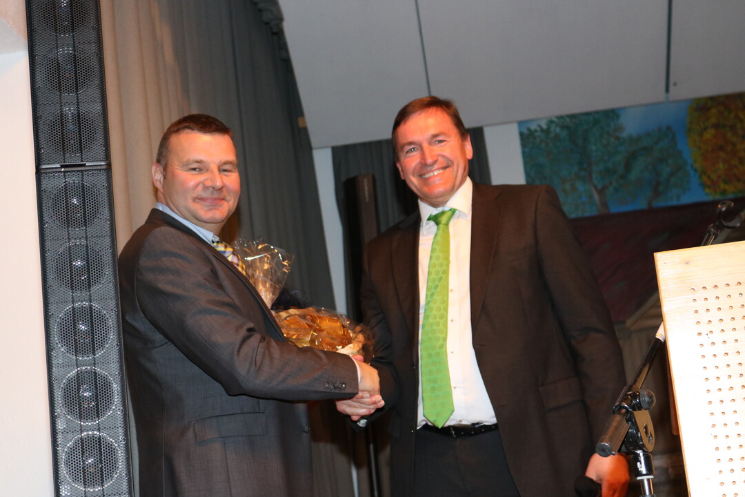 Die Jubil�umsgr��e des baden-w�rttembergischen Landesverbandes der Maschinenringe �berbrachte der stellvertretende Vorsitzende Christian Wittlinger.