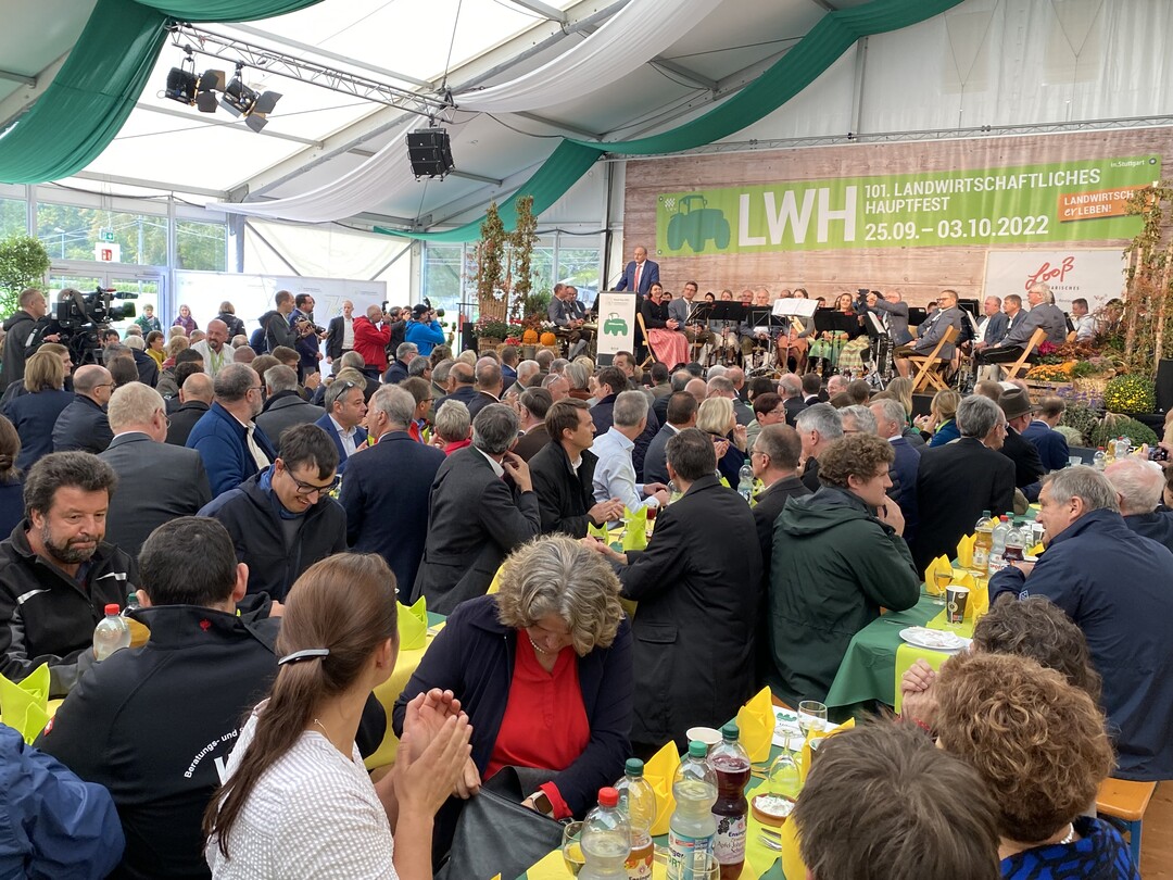 Joachim Rukwied, Pr�sident des Landesbauernverbandes (LBV), auf dem traditionellen Bauerntag w�hrend des Landwirtschaftlichen Hauptfestes.
