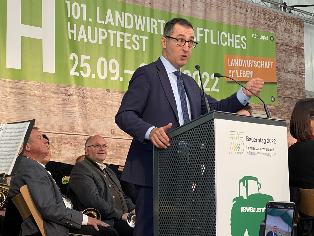 Bundeslandwirtschaftsminister Cem �zdemir�auf dem traditionellen Bauerntag w�hrend des Landwirtschaftlichen Hauptfestes.