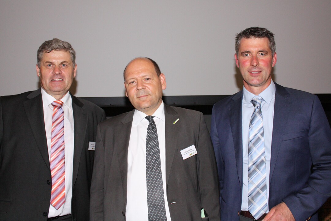Die F�hrungsmannschaft der BAG-Hohenlohe, v. l.: Vorstandsvorsitzender Ulrich K�hnle, Gesch�ftsf�hrer Michael Ei�ler und Aufsichtsratsvorsitzender Volker Baumann.