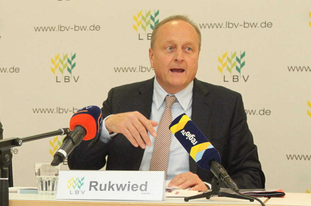 Präsident Joachim Rukwied bei der Jahrespressekonferenz in Stuttgart