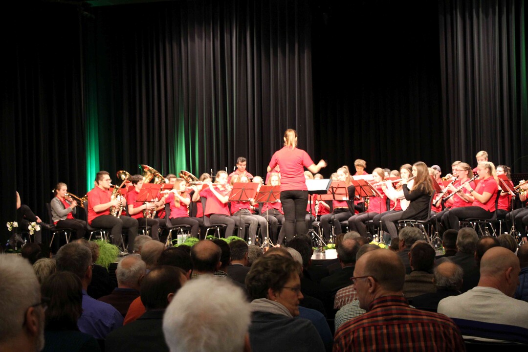 Die Jugendmusikkapelle Hohentengen er�ffnete die Bauernkundgebung in der Stadthalle.