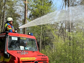 Waldbrandübung im Hardtwald, Kreis Karlsruhe