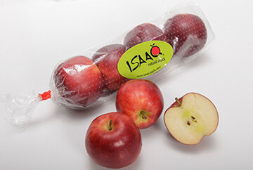 Auf der Fruit Logistica wurde die neue Clubapfelsorte Isaay in verschiedenen Verpackungen pr�sentiert. 