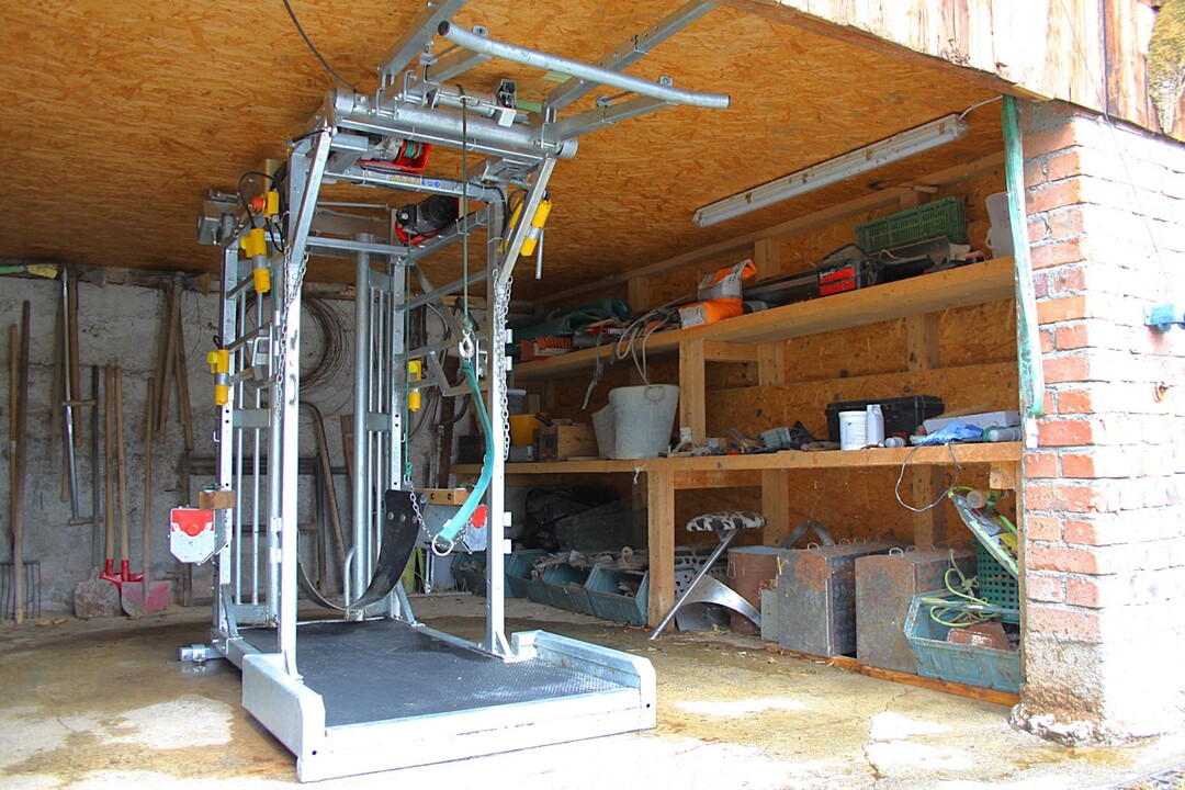 Ein einsatzbereiter Klauenstall in unmittelbarer N�he ist umbedingte Voraussetzung f�r das Tierwohl-Programm, steht er doch f�r eine rasche Behandlung von Klauenleiden durch den Landwirt.