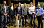 Gestalter der Buchvorstellung von links: Verleger Matthias Ulmer, Landwirtschaftsminister Peter Hauk, Autor Dr. Ulrich Schraml, Lektor Ulf Müller, Herausgeber Dr. Marco Heurich und Jochen Schumacher.