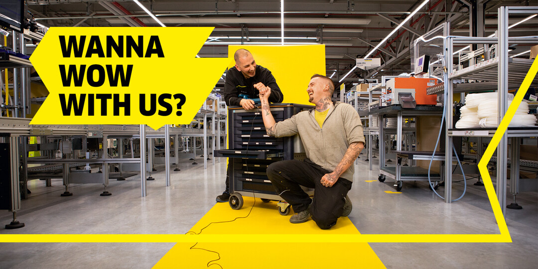 K�rcher hat im Jahr 2023 einen Umsatz von 3,294 Milliarden Euro erzielt und ist damit um 4,2 Prozent im Vergleich zum Vorjahr gewachsen. Das Bild zeigt ein Motiv der neuen Arbeitgeber-Kampagne von K�rcher.