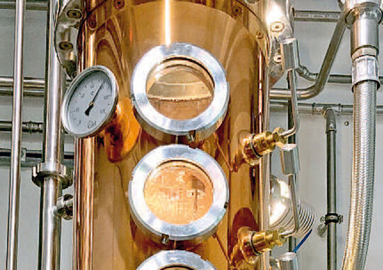 Hier hat der Schaum die Kolonne geflutet.