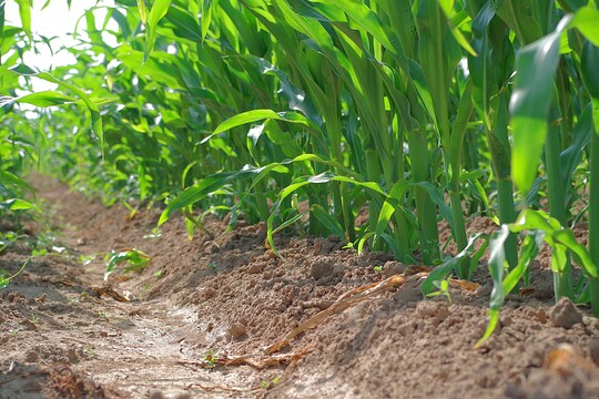 Öko-Mais in Frankenhausen nach dem Hacken.