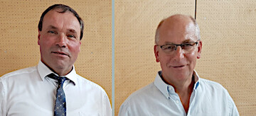 Zufriedene Gesichter nach der Gesellschafterversammlung der Omira Oberland-Milchverwertung GmbH am 28. Juli in Horgenzell: OOMV-Gesch�ftsf�hrer Erich H�rle und Aufsichtsratschef Ewald Kostanzer stellen den Gesch�ftsbericht 2019 vor. 