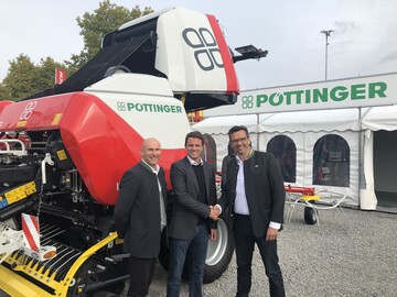  Ab sofort wird P�ttinger das gesamte Programm auch �ber ausgew�hlte private H�ndler vertrieben. Darauf hat sich das Unternehmen mit der ILAFA verst�ndigt (v. l.): Gregor Dietachmayr (Gesch�ftsf�hrer P�ttinger), Christian Mayer (Gesch�ftsf�hrer ILAFA), Volker Friederichs (Gesamtleiter Deutschland P�ttinger).