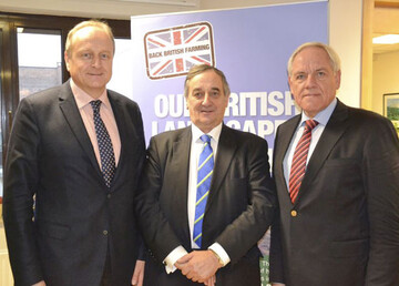 Politische Gespräche (v.l.): DBV-Präsident Joachim Rukwied, NFU-Präsident Meurig Raymond und DBV-Vizepräsident Werner Hilse.