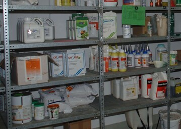 Beispiel f�r ein aufger�umtes Pflanzenschutzmittel-Lager