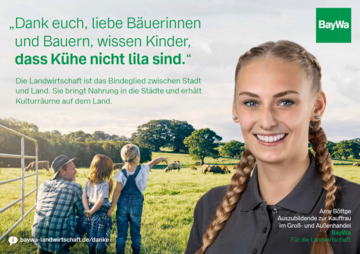Plakatmotiv der Danke-Kampagne von der BayWa