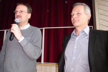 Albert Basler, Leiter des Landwirtschaftsamtes Biberach, und Dr. Ralf Over vom Landwirtschaftsamt Göppingen, der auf dem Biberacher Milchviehtag das Hauptreferat hielt.