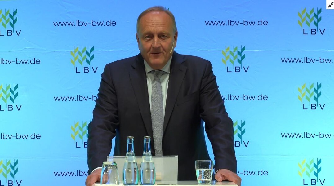 Digitale Mitgliederversammlung des Landesbauernverband in Baden-Württemberg 2021: Präsident Joachim Rukwied