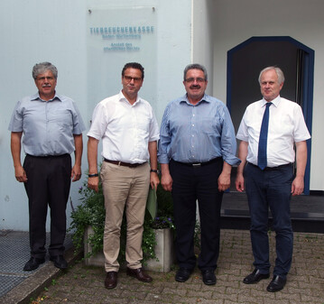 Bruno Körner Verwaltungsleiter, Minister Peter Hauk MdL, Verwaltungsratsvorsitzender Karl Rombach, Geschäftsführer Dr. Gerhard Kuhn.