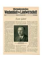 Die Erstausgabe des Württembergischen Wochenblattes für Landwirtschaft im Verlag Eugen Ulmer vom 15. Dezember 1945.