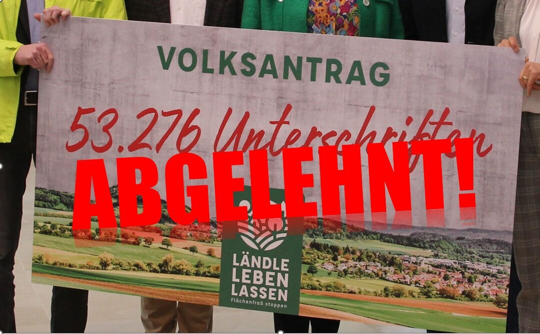 Der Volksantrag �L�ndle leben lassen� wurde im Landtag abgelehnt.