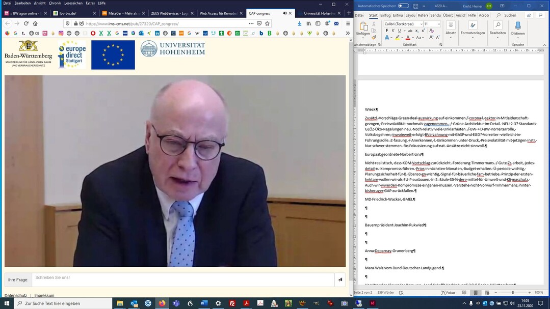 Ministerialdirigent Friedrich Wacker vom Bundesministerium für Ernährung und Landwirtschaft ( BMEL)