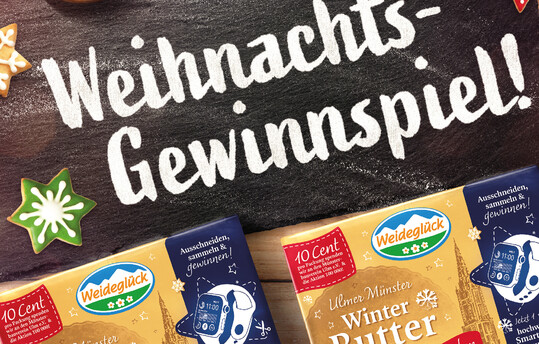 Ulmer M�nster Winterbutter: Begleitet wird der Abverkauf von einem gro�en Gewinnspiel. Jeweils zehn Cent pro verkaufter Packung gehen als Spende an �rtliche Organisationen.